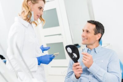 man choosing dental implant 